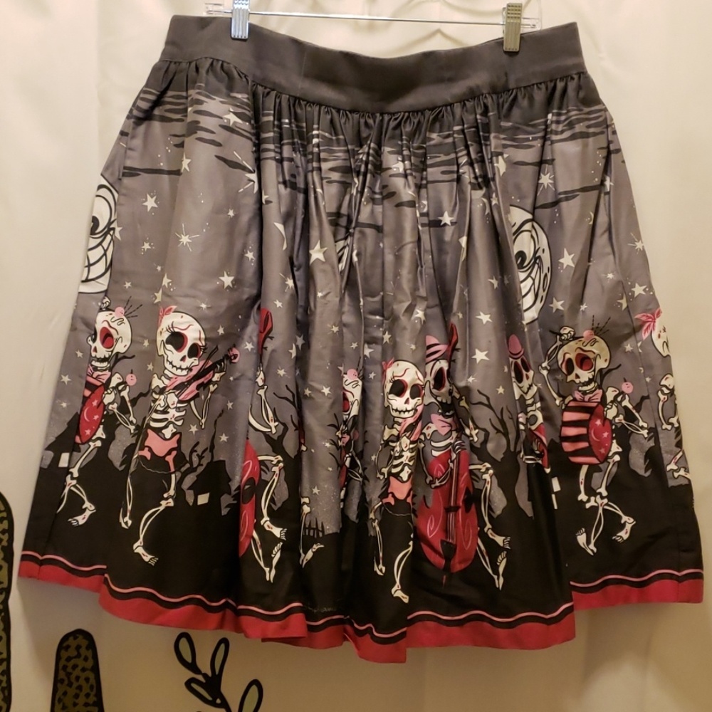 Pinup Girl clothing Skeleton Band skirt